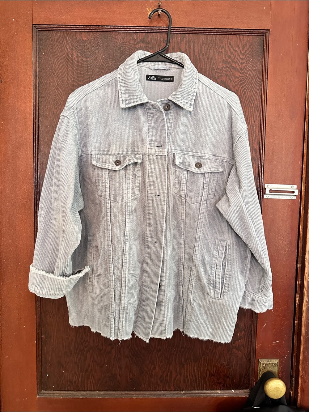 Zara Light Gray Corduroy Jacket - Women's Relaxed Fit